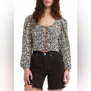 Levi’s Floral Black and White Women's Top